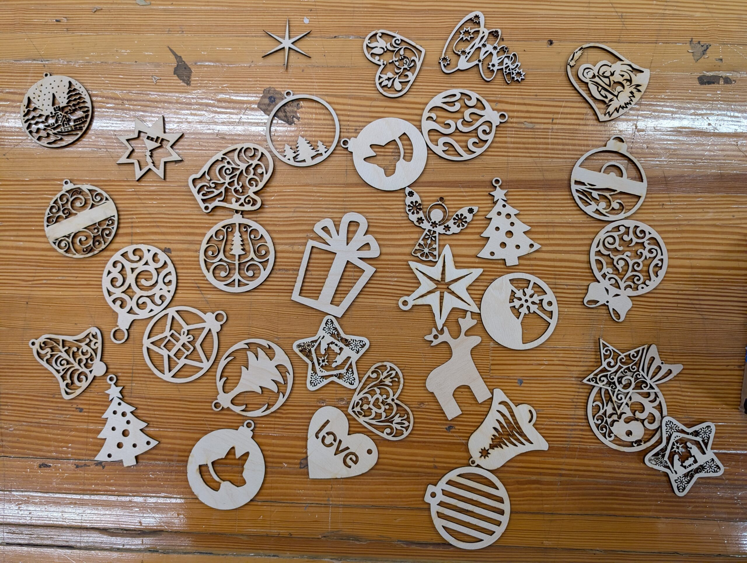 laser cut christmas ornaments